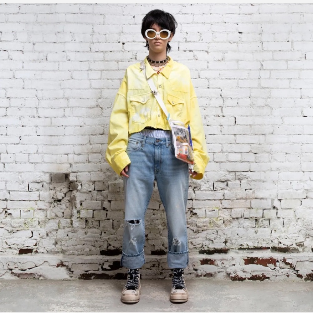 💙🩵 R13 Boyfriend Jeans - Distressed Stevie - Relaxed Straight Leg 🩵💙